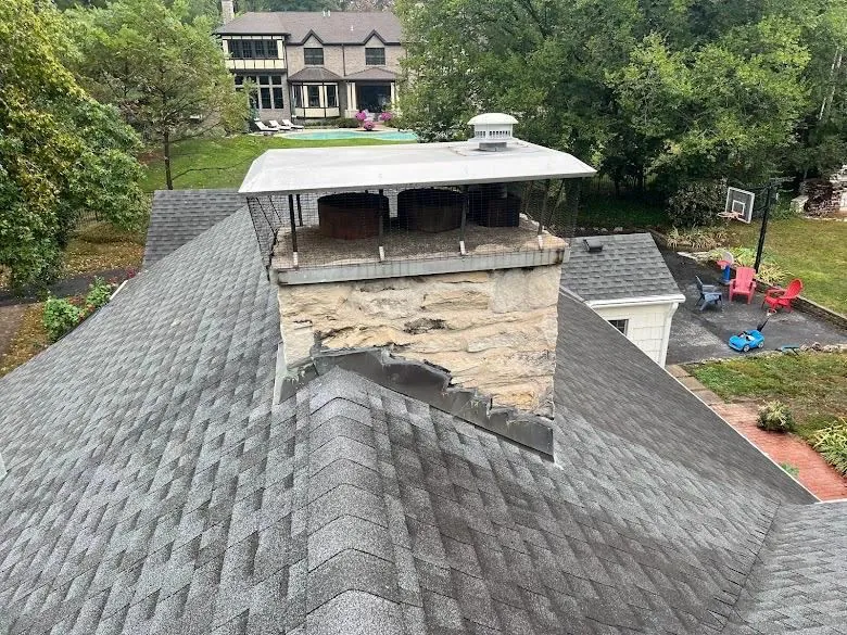 Cracked chimney crown in need of repair